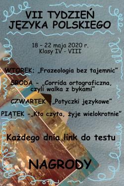 VII tydzień języka polskiego - plakat wydarznia