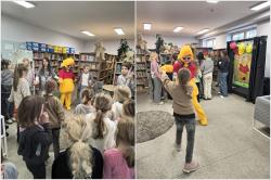 Dzień Kubusia Puchatka w bibliotece szkolnej.