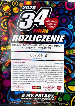 WOŚP 2026 - rozliczenie.