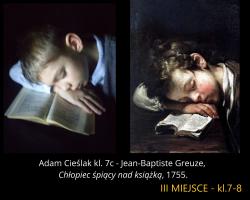 Adam Cieślak kl. 7c - Jean-Baptiste Greuze Chłopiec śpiący nad książką